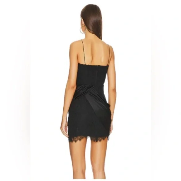 Alice and Olivia Women's Black Rose Bustier Mini Dress Size 8,4